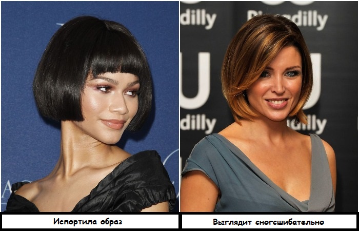 Боб с косой челкой смотрится лучше