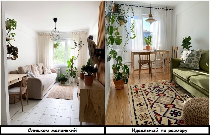 Передние ножки мебели должны стоять на ковре Передние ножки мебели должны стоять на ковре