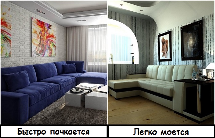 Тканевый диван стоит заменить на модель из искусственной кожи