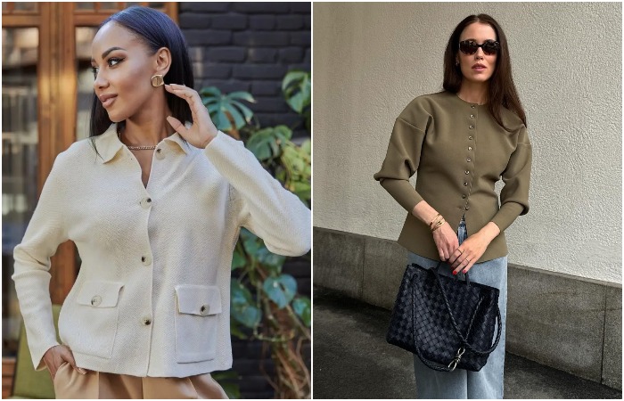 В моде приталенные кардиганы и трикотажные жакеты на пуговицах В моде приталенные кардиганы и трикотажные жакеты на пуговицах