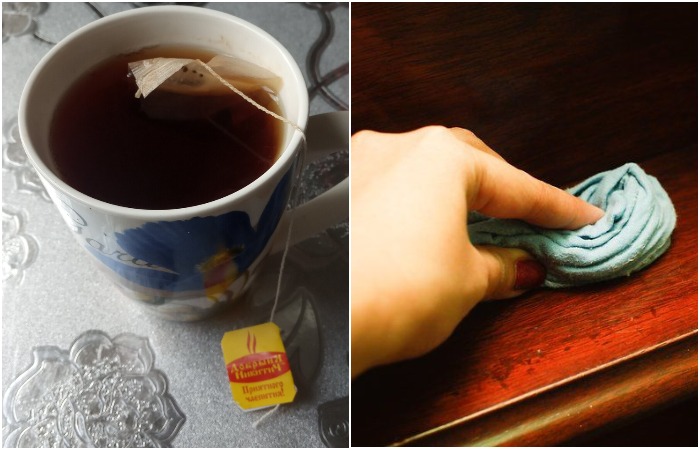 Протрите мебель чайной заваркой