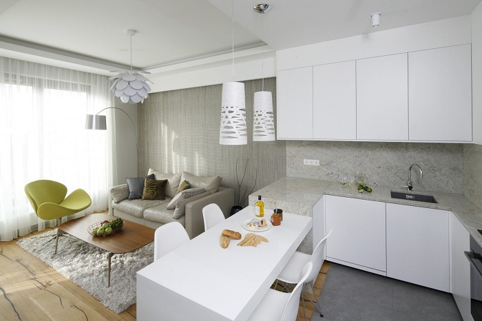 Разделите комната напополам с помощью острова Разделите комната напополам с помощью острова