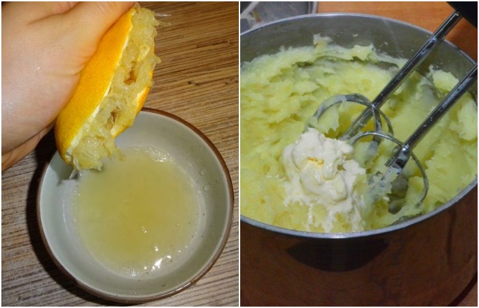 Добавьте в пюре несколько капель лимонного сока