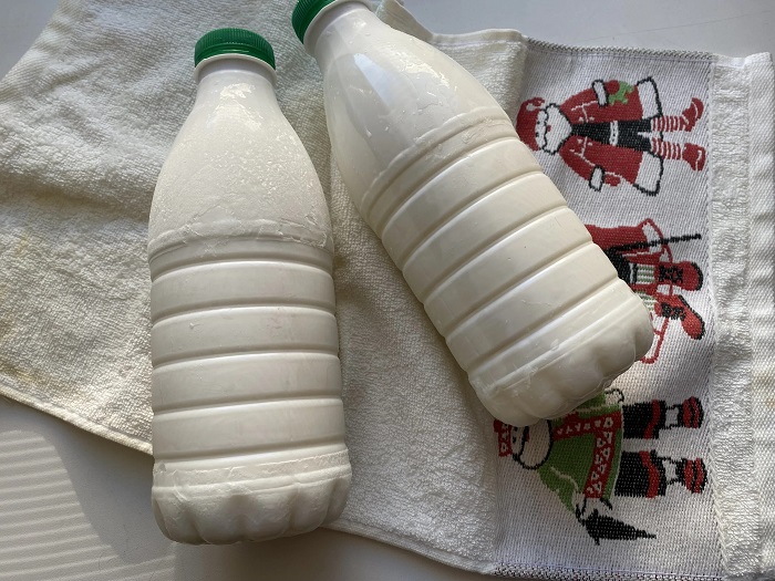 Из замороженного кефира получается сорбет