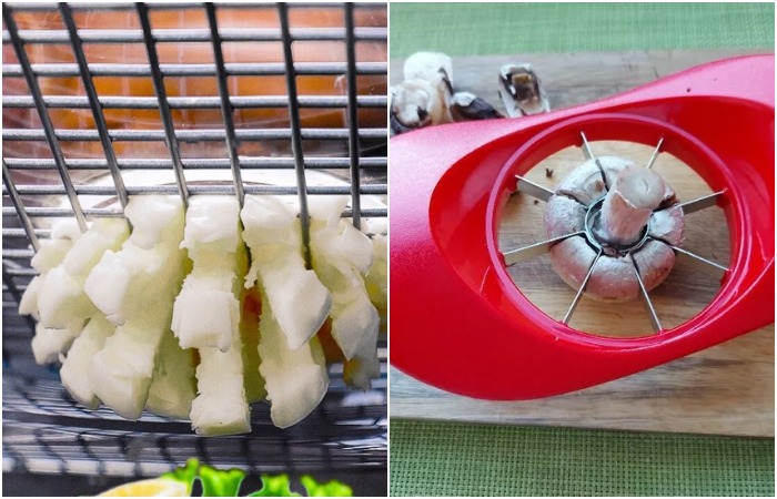 Варианты нарезки овощей и грибов Варианты нарезки овощей и грибов