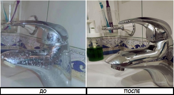 Кран до и после чистки. / Фото: releika.ru