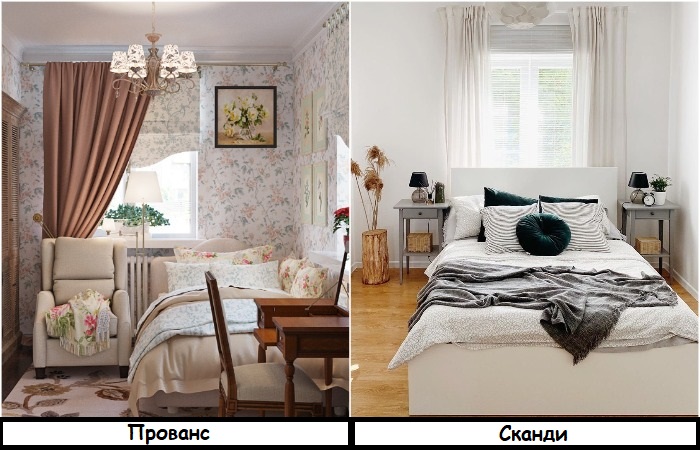 Примеры спален в стиле сканди и прованс