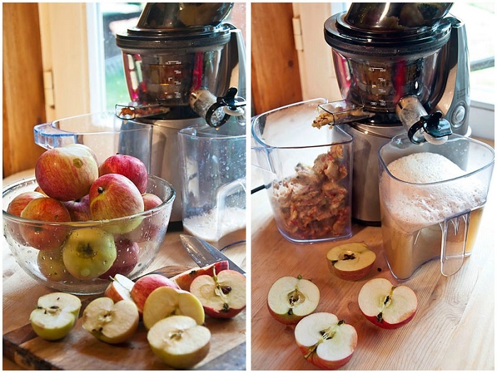 Яблочный сок, приготовленный с помощью соковыжималки. / Фото: about-tea.ru