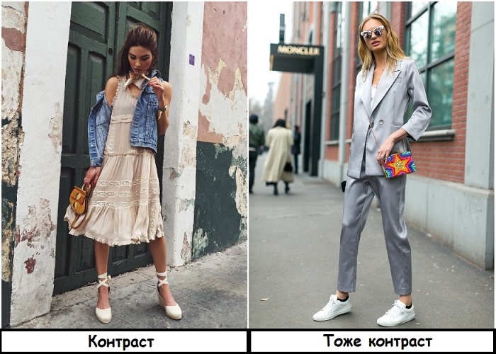 Бохо платье + джинсовка и костюм + кеды - лучший пример стильного контраста