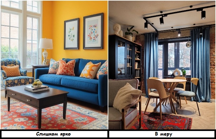 Комбинировать цвета можно, но аккуратно