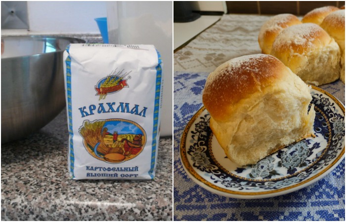 Положите в тесто крахмал, чтобы булочки получились воздушными