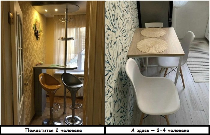 Откидной стол – отличный вариант для маленькой кухни