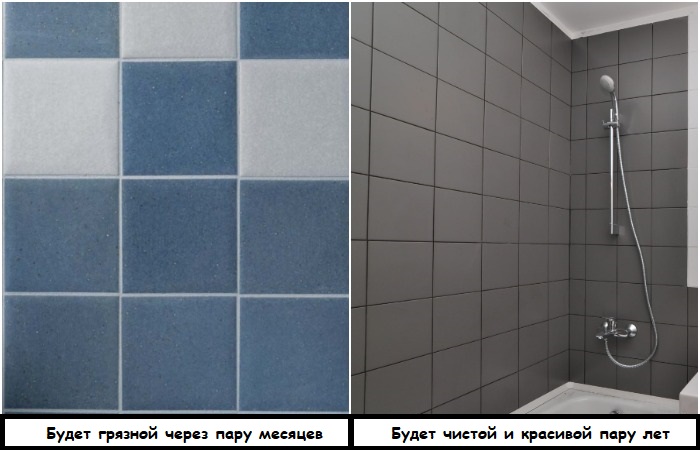 Для темной плитки смело берите такую же затирку 