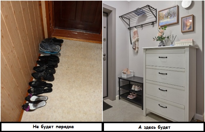 Не храните обувь на полу, лучше используйте скамью с полками Не храните обувь на полу, лучше используйте скамью с полками