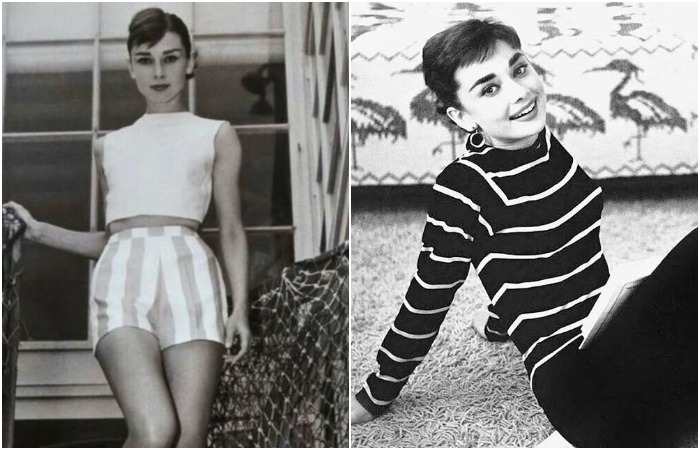 Верх с горизонтальной полоской и низ – с вертикальной