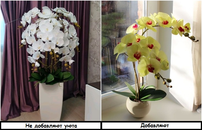Искусственная орхидея не подарит столько уюта, сколько живая