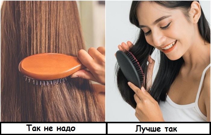 Когда расчесываетесь, придерживайте волосы. / Фото: zhenskietainy.ru