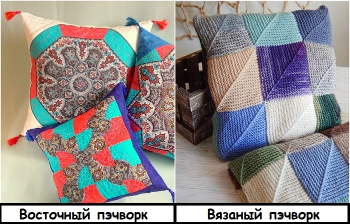 Подушки, выполненные в разных стилях