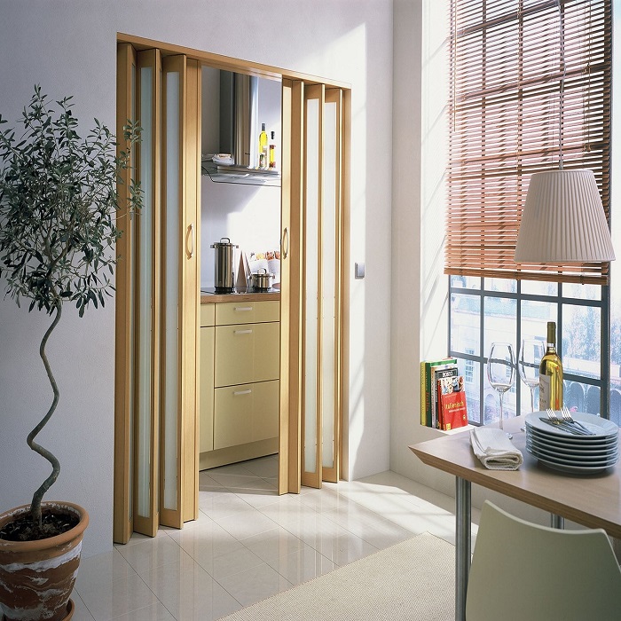 Складные двери подходят для маленьких комнат. / Фото: stroiteh-msk.ru