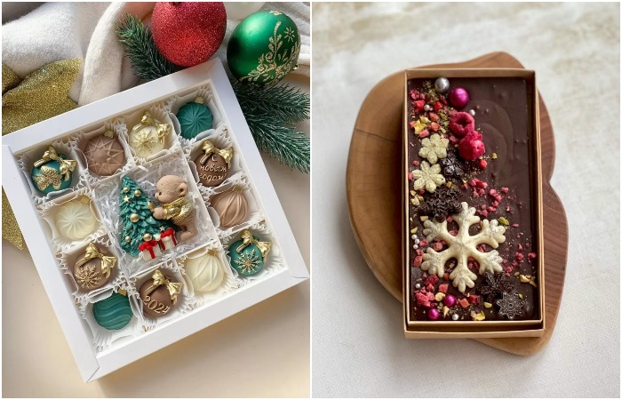 You can give a box of chocolates or a chocolate bar.