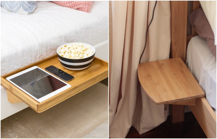 Столик крепится на бортик кровати