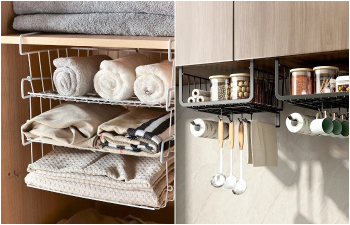 Корзина пригодится в шкафу с полотенцами и в шкафу на кухне