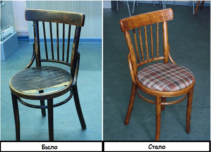 После реставрации стулья будут выглядеть как новенькие. / Фото: sdelai-lestnicu.ru