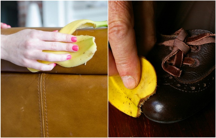 Банановой кожурой можно полировать мебель и обувь