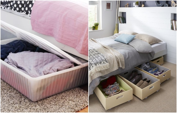 Хорошо, если коробки будут на колесиках и с крышками