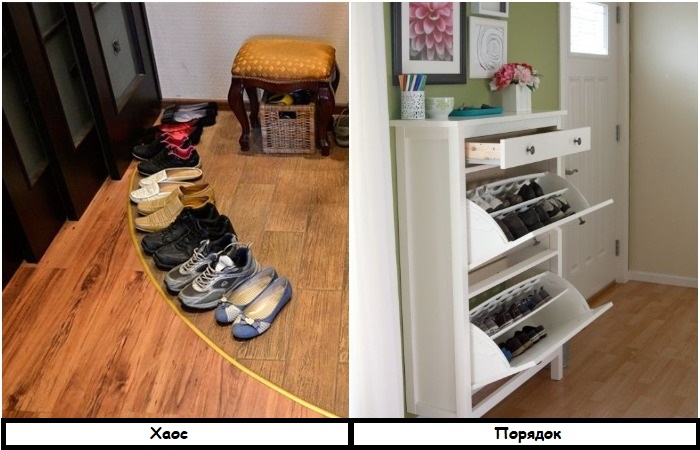 Не оставляйте обувь на полу – убирайте в обувницу