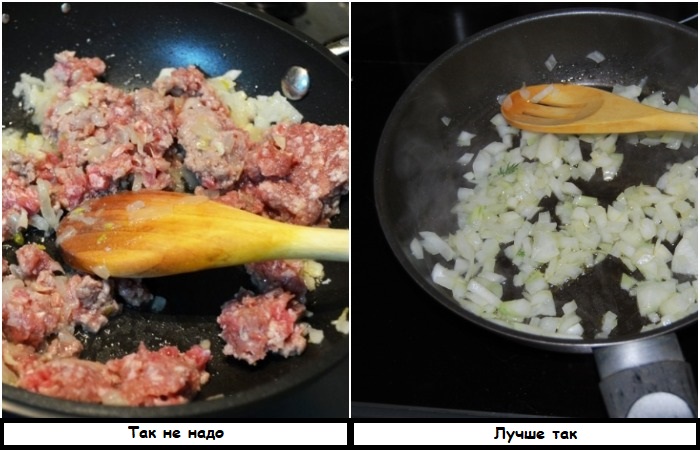 Обжаривайте лук на сковороде отдельно