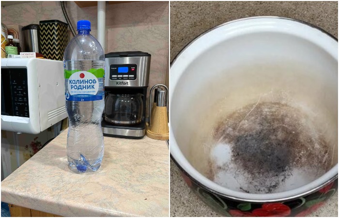 Налейте газировку в кастрюлю