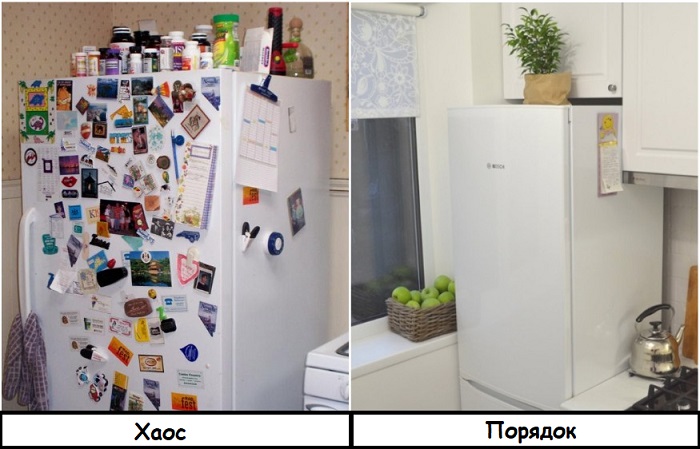 Поверхность холодильника лучше оставлять идеально чистой, без магнитиков