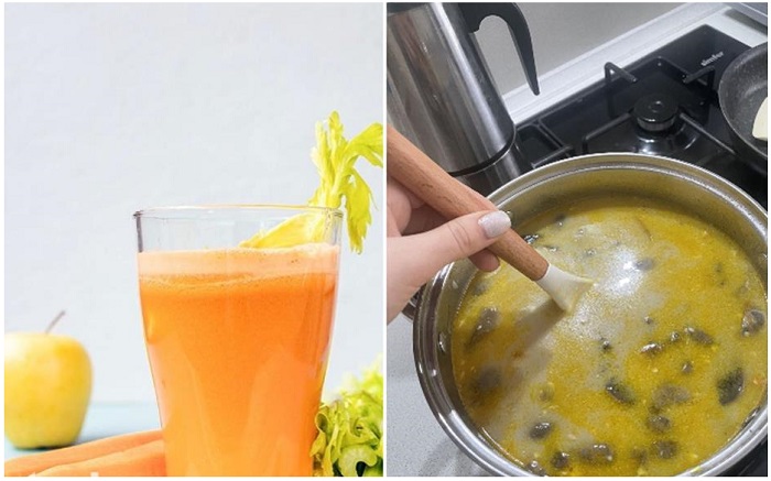 Овощной сок повышает полезность супа. / Изображение: дзен-канал technotion