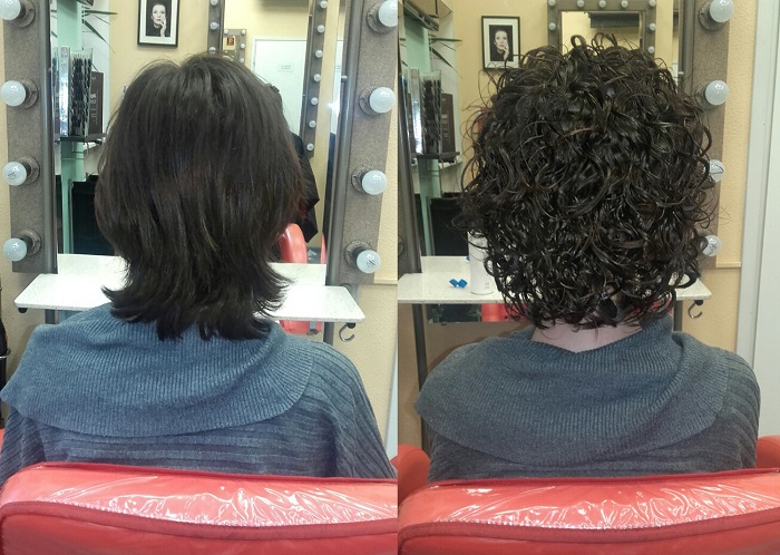 Волосы до и после химической завивки. / Фото: salonpomada.ru