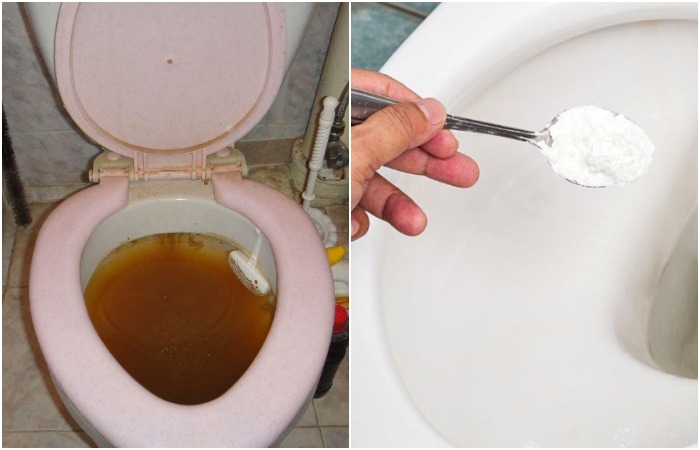 Сода прочистит засор в унитазе