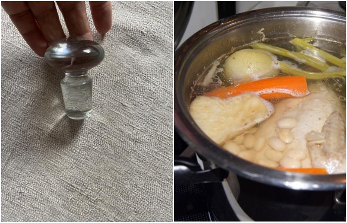 Положите стеклянную пробку в кастрюлю в начале варки