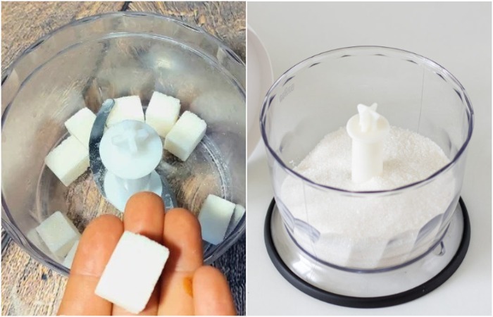 Положите в чашу блендера кубики сахара. / Изображение: дзен-канал technotion