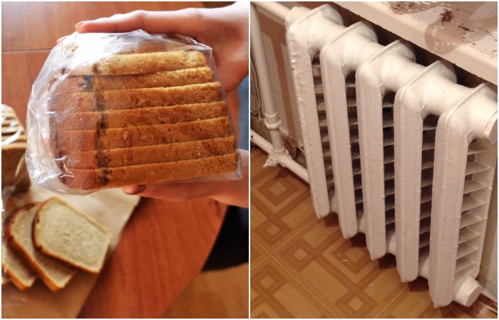 Хлеб в пакете нужно было положить на батарею Хлеб в пакете нужно было положить на батарею