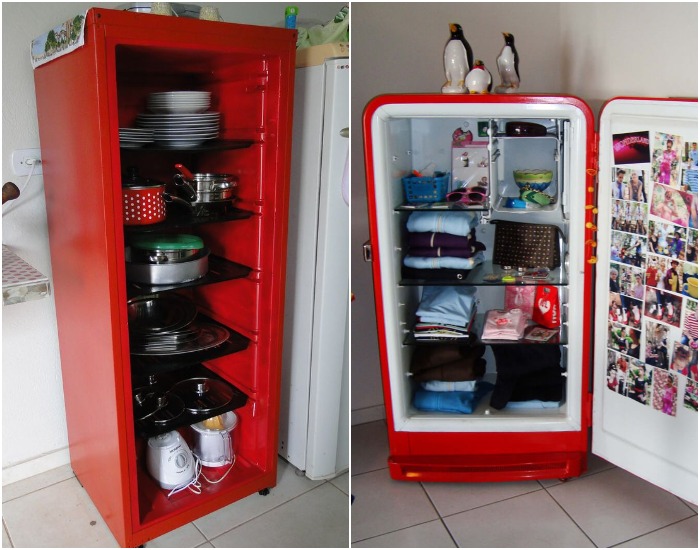 Холодильник подойдет для хранения посуды и одежды