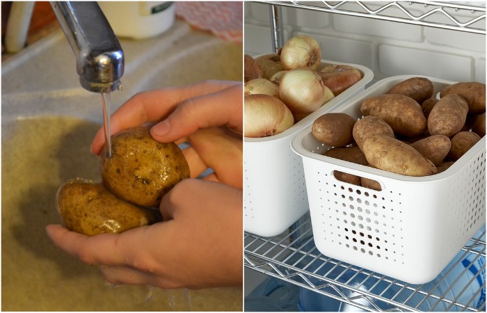Нельзя мыть картофель, а потом класть его в корзину на хранение