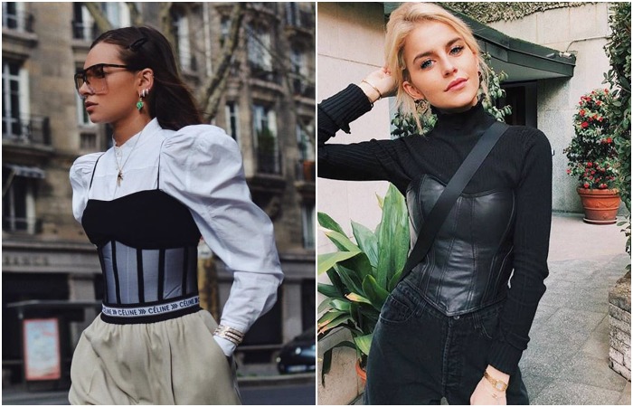 Надевайте корсет на рубашку или водолазку