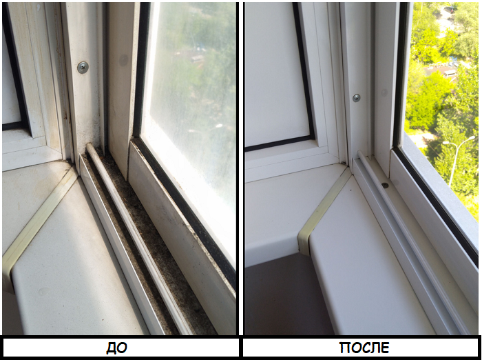 Окна до и после мытья. / Фото: okna-servispb.ru