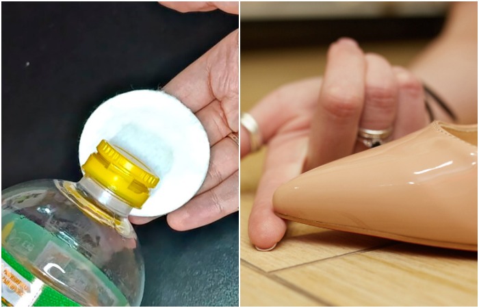 Смочите ватный диск уксусом