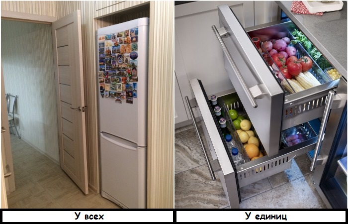 Холодильник в кухонных ящиках - удобно и компактно