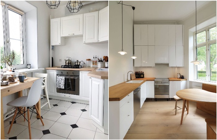 Можно оформить белую кухню в стиле сканди или минимализм