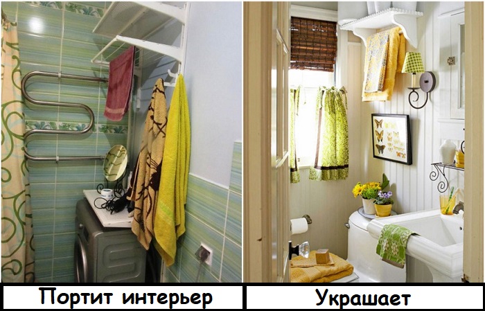 Полотенца должны совпадать по цвету с другими деталями ванной