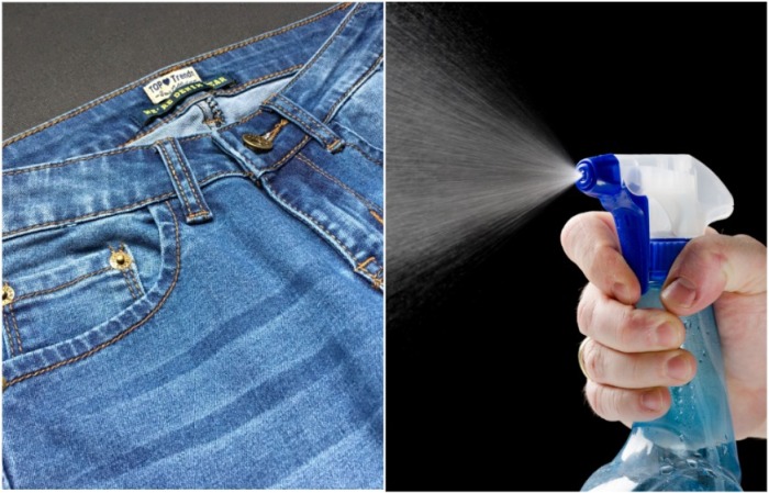 Сбрызните джинсы водой из пульверизатора