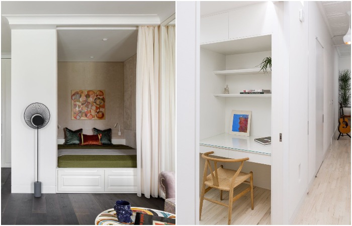 В нише можно разместить кровать или рабочий стол со стулом В нише можно разместить кровать или рабочий стол со стулом