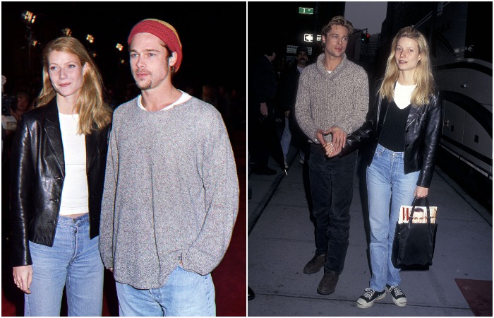 Джинсы + белая футболка + джемпер + кожаная куртка Джинсы + белая футболка + джемпер + кожаная куртка